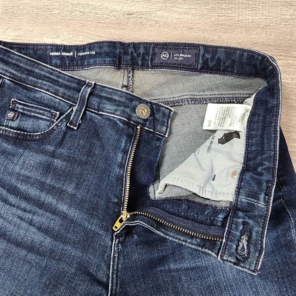 AG Adriano Goldschmied Prima Ankle Dark Wash Denim Cigarette Ankle Jean 27 R - Picture 3 of 12